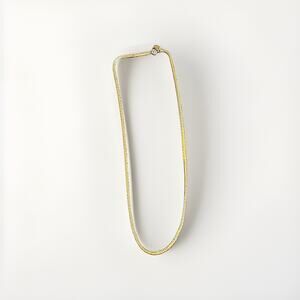 Vintage Les Bernard Signed Gold Tone Square Chain Necklace 20” Statement Jewelry